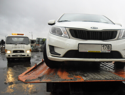 на эвакуаторе kia rio